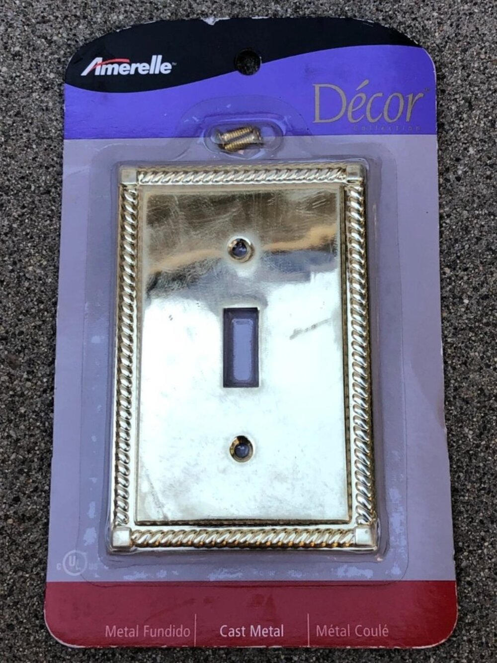 AMERELLE AMERTEC Gold Light Switch Cover Wall Plate 4.5" x 3" Brand New